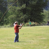 More casting was practiced up near the pavillion in the open field.