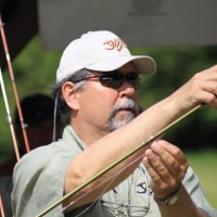 Steve Rajeff stringing up a spey rod.